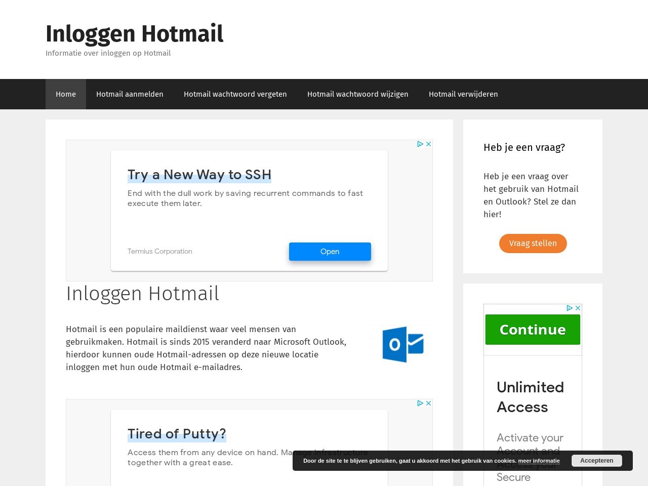 Inloggen Hotmail - Informatie over inloggen op Hotmail/Outlook