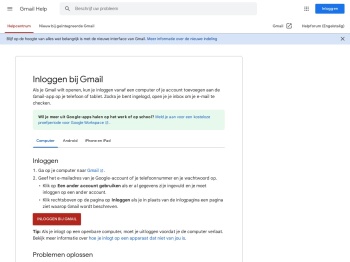 Inloggen bij Gmail - Computer - Gmail Help - Google Support