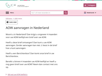 AOW aanvragen in Nederland | Algemene Ouderdomswet | SVB